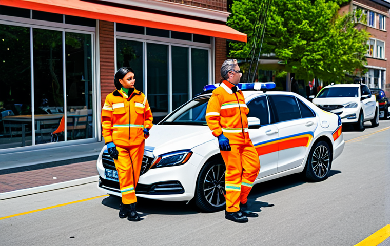**

"A vibrant and colorful scene of Poli, Amber, Roy, and Helly working together to help their community. The Robocars are fully clothed in their rescue uniforms, assisting townspeople in a sunny environment. Safe for work, appropriate content, family-friendly, perfect anatomy, natural proportions, professional illustration."

**