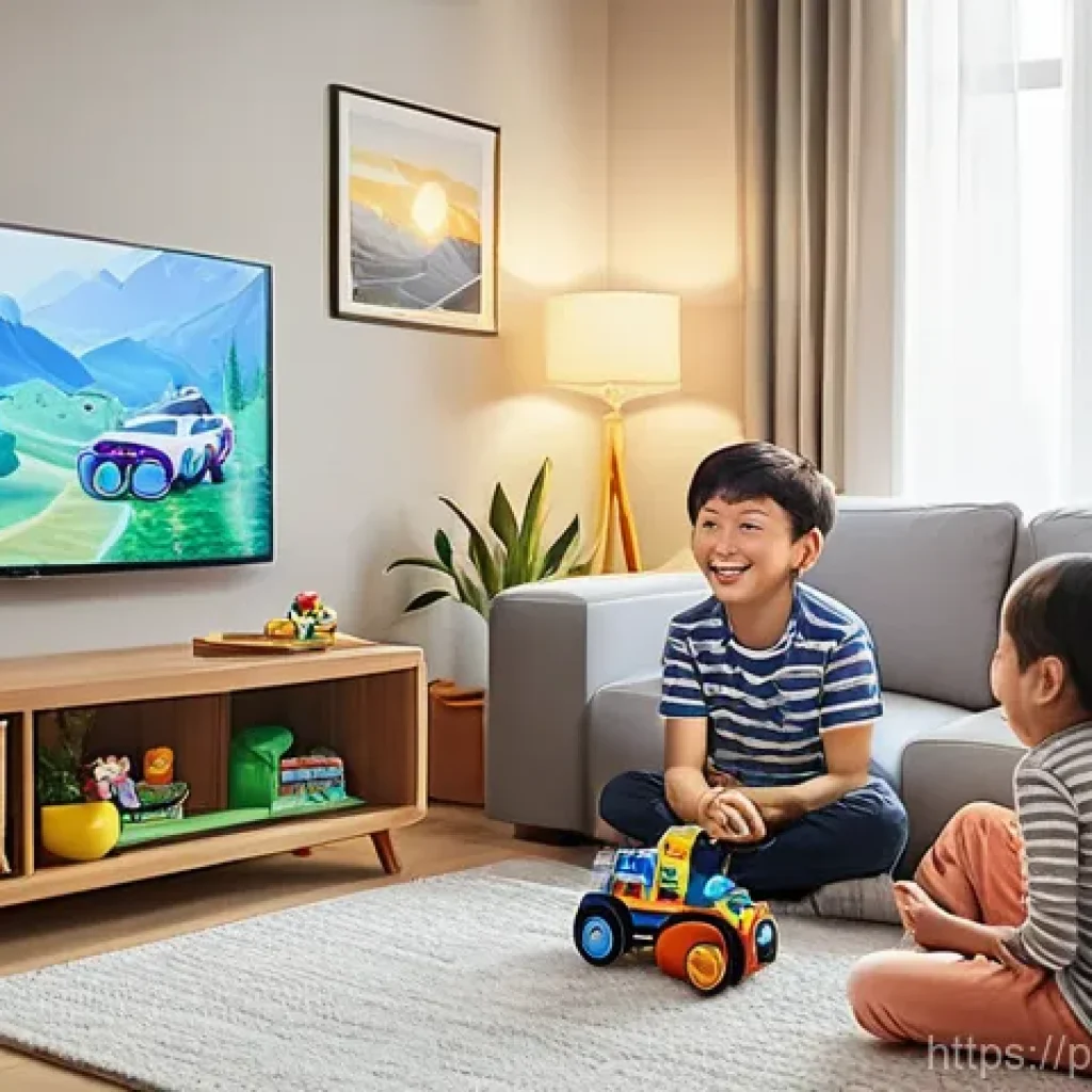 로보카폴리 방영일정 - **Prompt:** "A warm and inviting living room filled with natural light, where a family is enjoying a...