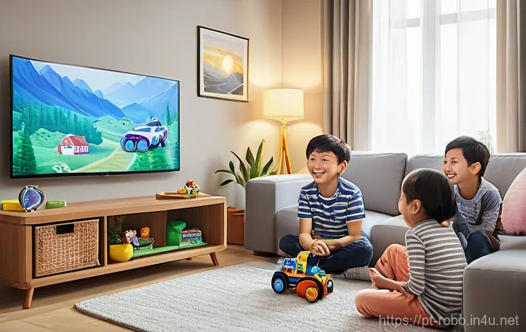 로보카폴리 방영일정 - **Prompt:** "A warm and inviting living room filled with natural light, where a family is enjoying a...