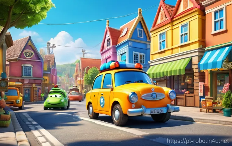 로보카폴리 방영일정 - **Prompt:** "A bright and cheerful playroom floor, where two young children are immersed in imaginat...