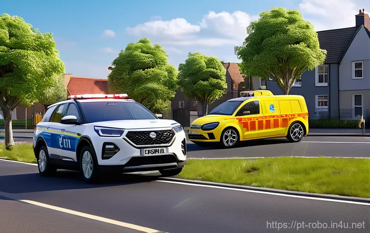 로보카폴리 제작 과정의 디테일 - "A cheerful scene featuring the Robocar Poli rescue team: Poli the police car, Roy the fire truck, A...