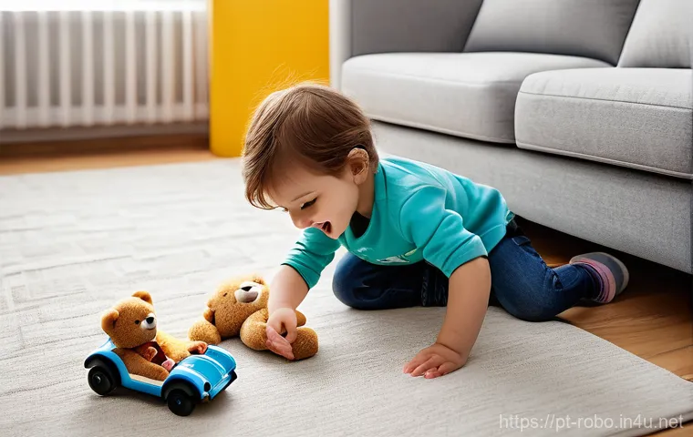 로보카폴리 팬덤 문화 - **Prompt 1: Family Rescue Playtime**
    A bright, cheerful indoor scene with a family (a mother and...