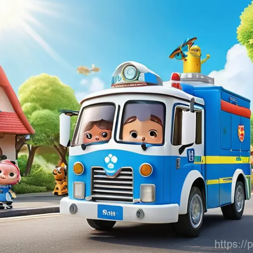 로보카폴리 친구들 관계도 - **A Heartfelt Group Hug of the Rescue Team:**
    "The Robocar Poli rescue team – Poli the police ca...