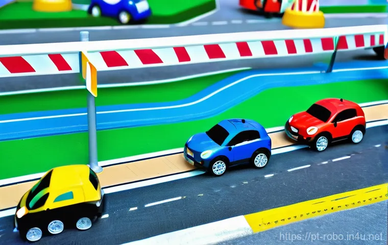 로보카폴리 크리스마스 이벤트 - A vibrant, cheerful scene at a Christmas-themed "Robocar Poli" event. Robocar Poli, Amber, Roy, and ...