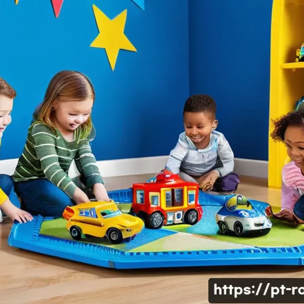 로보카폴리 공식 굿즈 - **Prompt 1: Imaginative Play with Robocar Poli Rescue Team**
    A wide-angle, vibrant, and heartwar...