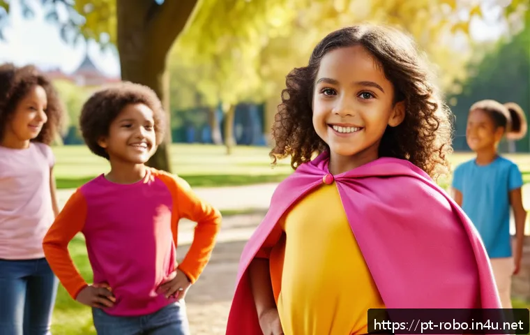 로보카폴리 엠버 특징 - A vibrant and friendly female superhero character named Amber, designed with a colorful, rounded sty...