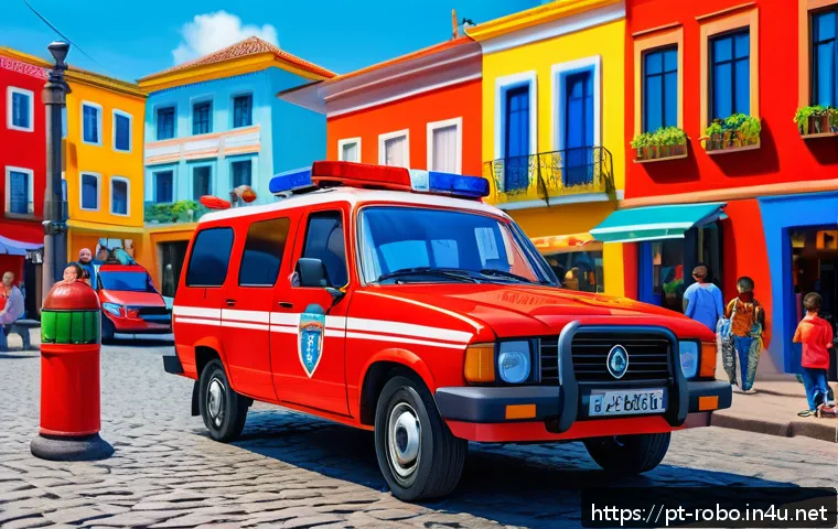 로보카폴리 글로벌 인기 요소 - A vibrant and colorful scene featuring a diverse group of animated rescue vehicles, each with distin...