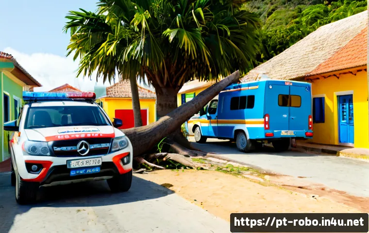로보카폴리 시즌4 요약 - Photorealistic child-friendly rescue scene in a bright Brazilian coastal town, four friendly non-bra...